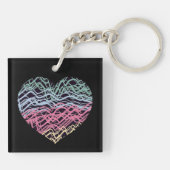 Colorful Heart Motif Sleutelhanger (Achterkant)
