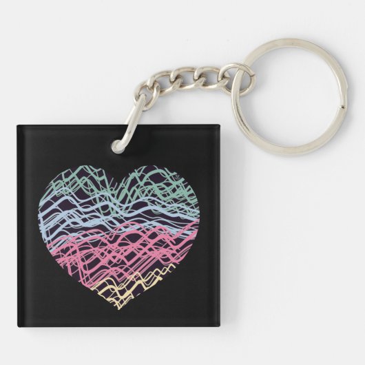 Colorful Heart Motif Sleutelhanger (Achterkant)
