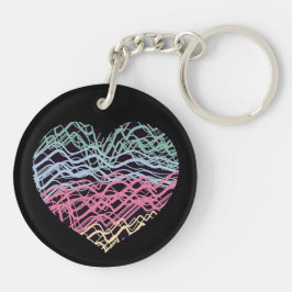 Colorful Heart Motif Sleutelhanger