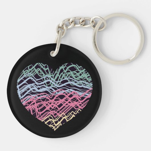 Colorful Heart Motif Sleutelhanger (Achterkant)