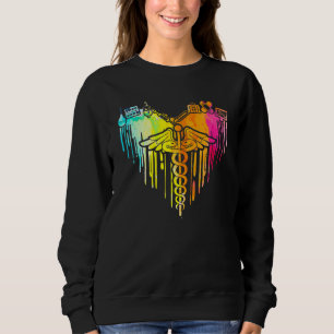 Colorful Heart Nurse Er Rn Cdn Medical Nurse Studi Trui