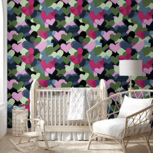 Colorful Heart Patroon Behang