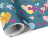 Colorful Heart Patroon Cadeaupapier (Rol Hoek)
