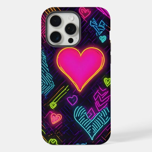 Colorful Heart Patroon iPhone Hoesje (Achterkant)