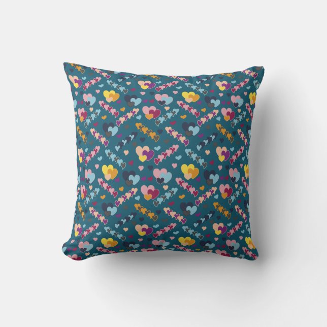 Colorful Heart Patroon Kussen (Voorkant)