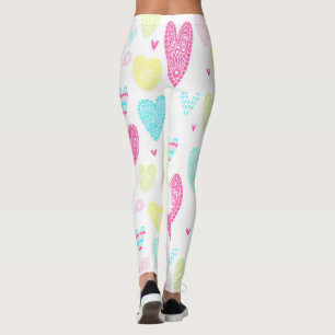 Colorful Heart Patroon Leggings