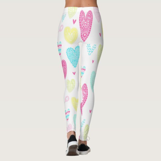 Colorful Heart Patroon Leggings (Achterkant)