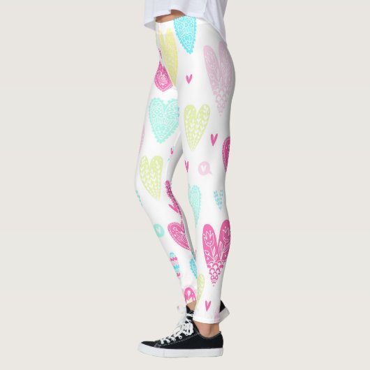 Colorful Heart Patroon Leggings (Links)
