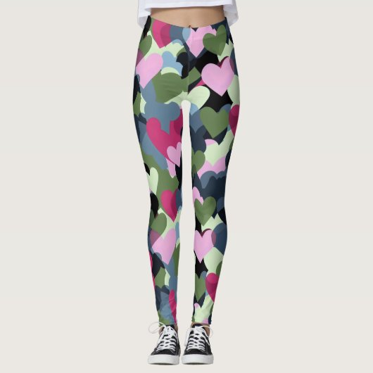 Colorful Heart Patroon Leggings (Voorkant)
