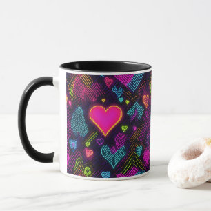 Colorful Heart Patroon Mok