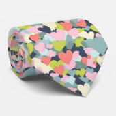 Colorful Heart Patroon Stropdas (Opgerold)