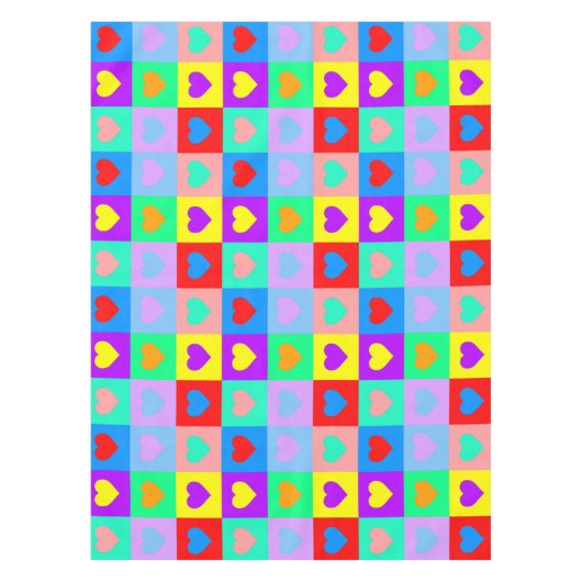 Colorful Heart Patroon Tafelkleed (Voorkant)