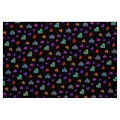 Colorful Heart Pattern - Cute Cheerful Girly Black Stof (Fat Quarter)