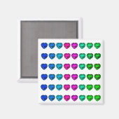 Colorful Heart Pattern Heart Gemstenen Magneet (Voorkant / Achterkant)