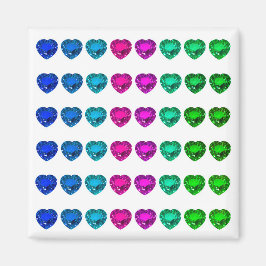Colorful Heart Pattern Heart Gemstenen Magneet