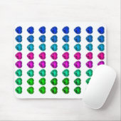 Colorful Heart Pattern Heart Gemstenen Muismat (Met muis)
