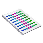 Colorful Heart Pattern Heart Gemstenen Notitieboek (Rechterzijde)