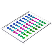 Colorful Heart Pattern Heart Gemstenen Notitieboek (Linkerzijde)