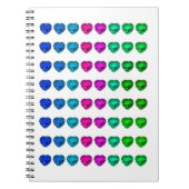Colorful Heart Pattern Heart Gemstenen Notitieboek (Voorkant)