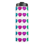 Colorful Heart Pattern Heart Gemstenen Thermosbeker (Voorkant)