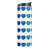 Colorful Heart Pattern Heart Gemstenen Thermosbeker (Gedraaid links)