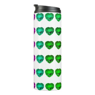 Colorful Heart Pattern Heart Gemstenen Thermosbeker