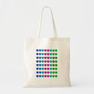 Colorful Heart Pattern Heart Gemstenen Tote Bag