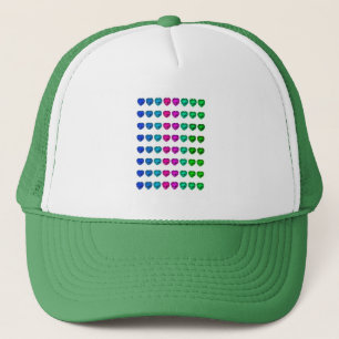 Colorful Heart Pattern Heart Gemstenen Trucker Pet