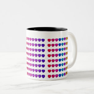 Colorful Heart Pattern Heart Gemstenen Tweekleurige Koffiemok