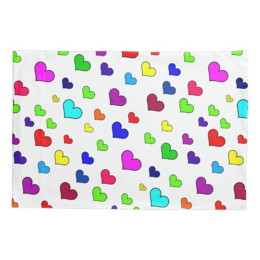 Colorful Heart Pattern Pillowcase Kussensloop (Achterkant)