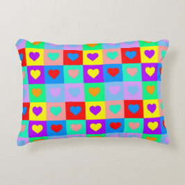Colorful Heart Pattern Pop Art Accent Kussen