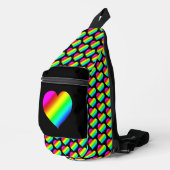 Colorful Heart Rainbow Love Bright Color Sling Bag (Rechterhoek)