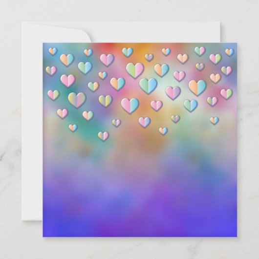 Colorful Heart Speckles Design Kaart (Achterkant)