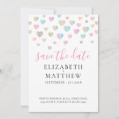 Colorful Heart Speckles Design Save The Date (Voorkant)