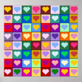 Colorful Heart Squares Poster (Voorkant)