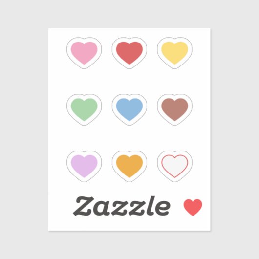 Colorful Heart Stickers set (Vel)