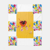 Colorful Heartbeat" Artistic Throw Fleece Deken (Voorkant)