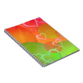 Colorful Hearts and Balloons Patroon Notitieboek (Rechterzijde)