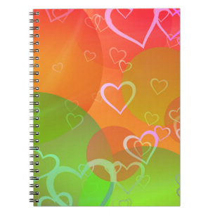 Colorful Hearts and Balloons Patroon Notitieboek