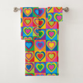 Colorful Hearts Bad Handdoek (Insitu)