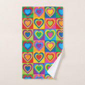 Colorful Hearts Bad Handdoek (Handdoek)
