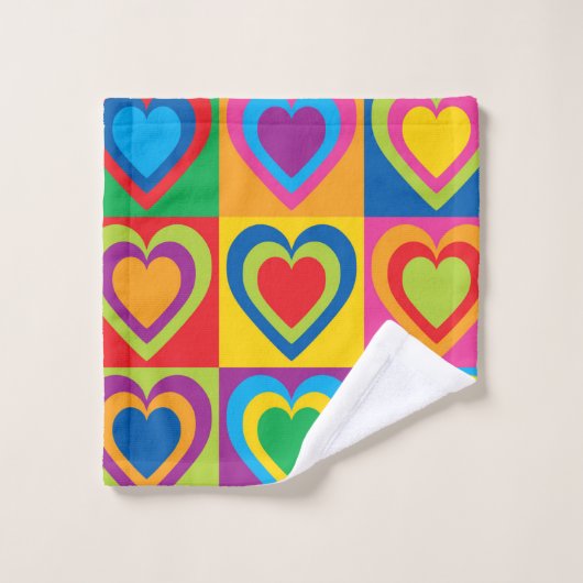 Colorful Hearts  Bad Handdoek (Wasdoekje)