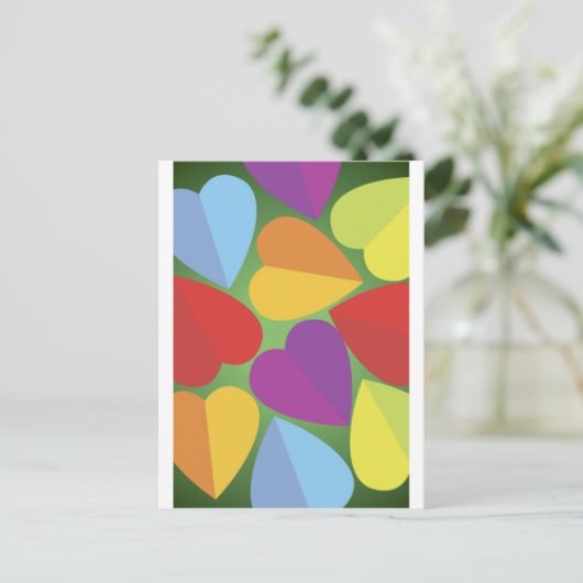 Colorful Hearts-Briefkaart Briefkaart (Staand voorkant)