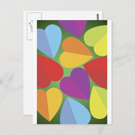Colorful Hearts-Briefkaart Briefkaart (Voorkant / Achterkant)