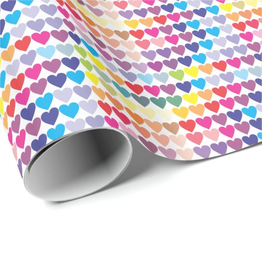 Colorful Hearts Design Cadeaupapier (Rol Hoek)