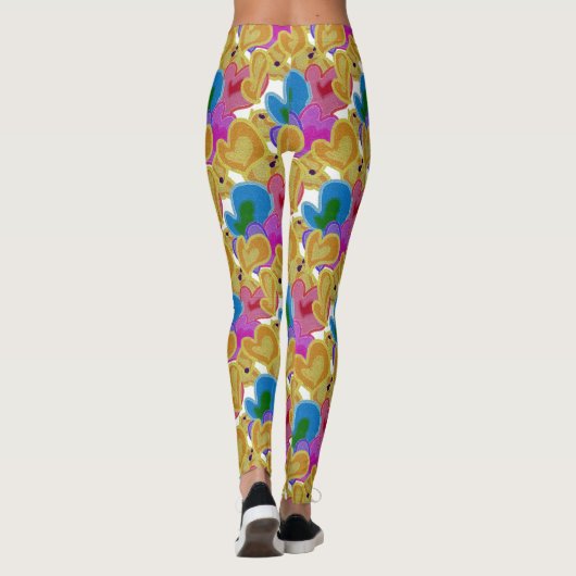 Colorful Hearts Design Leggings (Achterkant)