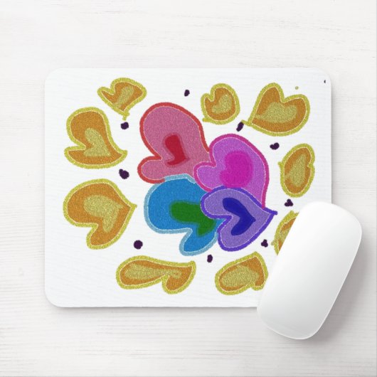 Colorful Hearts Design Muismat (Met muis)