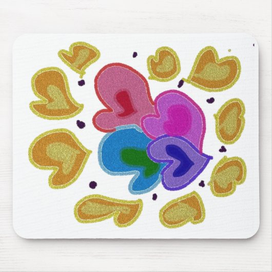 Colorful Hearts Design Muismat (Voorkant)