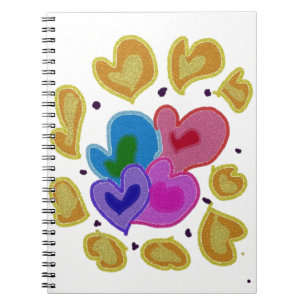 Colorful Hearts Design Notitieboek