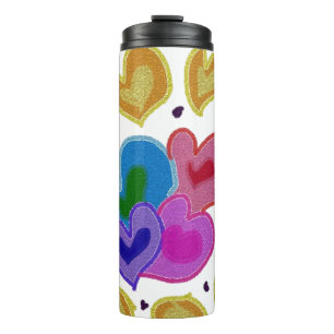 Colorful Hearts Design Thermosbeker